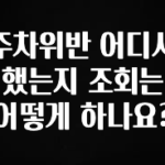 요즘 유행 주차위반 어디서 했는지 조회는 어떻게 하나요? 아쉬움이 없습니다