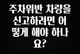 종.결.판 주차위반 차량을 신고하려면 어떻게 해야 하나요? 30초면 확인 가능합니다