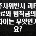 실시간으로 뜸! 주차위반시 과태료와 범칙금의 차이는 무엇인가요? 후회하지 않습니다