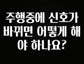 주목 주행중에 신호가 바뀌면 어떻게 해야 하나요? 정직하게 소개해보겠습니다