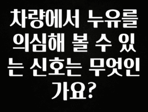 빠르게 확인 하세요! 차량에서 누유를 의심해 볼 수 있는 신호는 무엇인가요? 알려드립니다