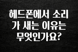 엄마아빠가 좋아하는 헤드폰에서 소리가 새는 이유는 무엇인가요? 핫한 정보입니다