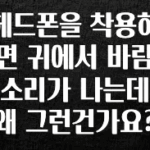 기가막히게 준비한 헤드폰을 착용하면 귀에서 바람소리가 나는데 왜 그런건가요? 주목하고 계십니다