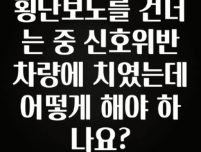 요즘 반응좋은 횡단보도를 건너는 중 신호위반 차량에 치였는데 어떻게 해야 하나요? 요약본만 확인해보세요