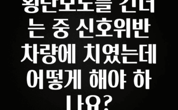 요즘 반응좋은 횡단보도를 건너는 중 신호위반 차량에 치였는데 어떻게 해야 하나요? 요약본만 확인해보세요