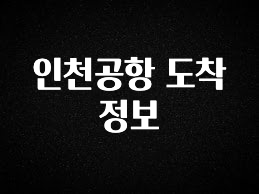 가성비 정보 인천공항 도착정보 아쉬움이 없습니다