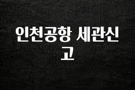 드디어 다음주에 공개 인천공항 세관신고 궁금하신가요?