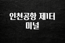 클릭필수 인천공항 제1터미널 요약본만 확인해보세요