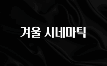 재구매율 1위 겨울 시네마틱 리뷰 해보겠습니다