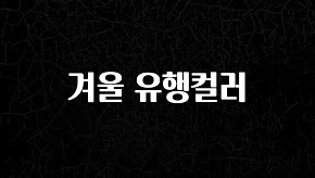 긴급소식 겨울 유행컬러 전합니다
