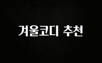 간단소식 겨울코디 추천 바로 클릭