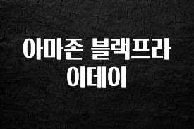 종.결.판 아마존 블랙프라이데이 지금 소개할게요