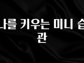 “이거” 절대 놓치지마세요 나를 키우는 미니 습관 놓치지마세요