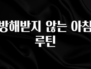 안보면 손해인 이유? 방해받지 않는 아침 루틴 바로 클릭